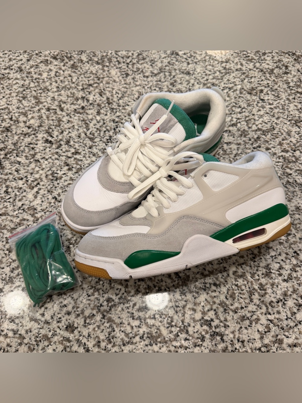 Size 10.5 Men’s Nike Air Jordan 4 RM Pine Green Low White FQ7939-103 - WORN ONCE